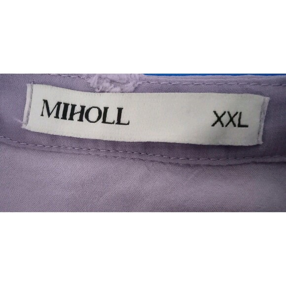 MIHOLL Womens V Neck Short Sleeve Ruffle Loose Summer Flowy Mini Dress XXL - Picture 11 of 13